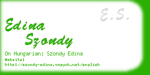 edina szondy business card